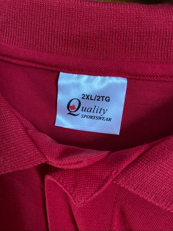 Tee shirt polo rouge Bordeaux - photo numéro 2