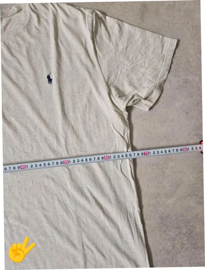 T-shirt Ralph Lauren XL coupe col rond blanc beige Homme Men tee004b - photo numéro 6