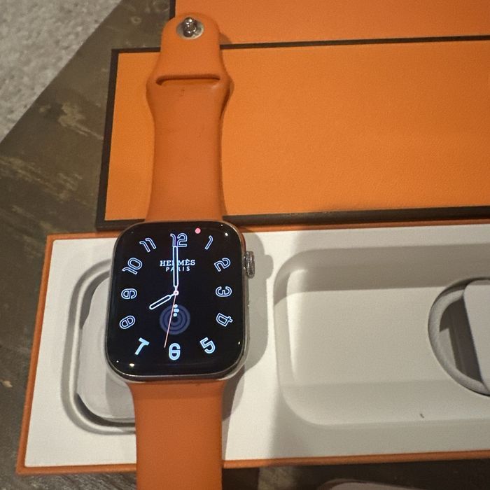 Apple Watch Hermes Series 9 45 mm Kilim + Bracelet Sport Argent SS - photo numéro 2