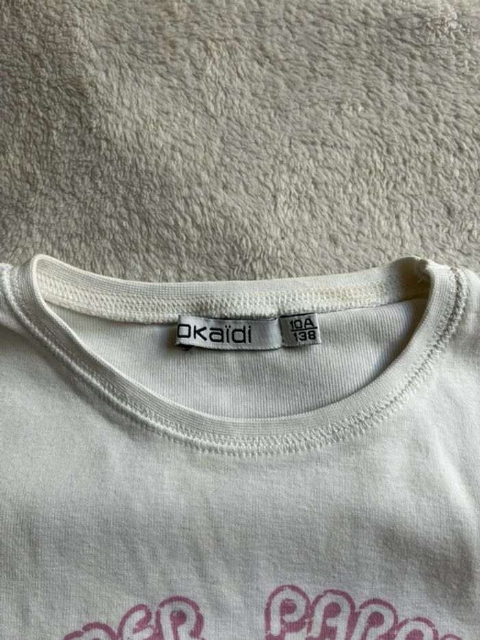 T-shirt blanc okaidi 10 ans - photo numéro 4