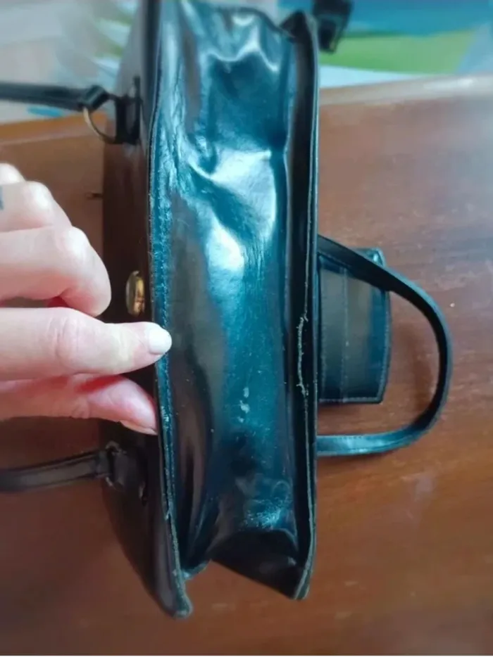 Sac à main cuir noir vintage - photo numéro 7