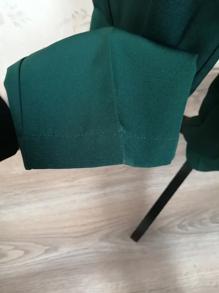 Pantalon droit habillé vert foncé avec poches lien a nouer et élastique derrière / gémo / (40) - photo numéro 5
