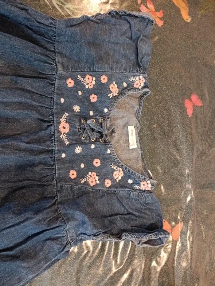Robe jean epop girls 10 ans broderie fleur - photo numéro 2