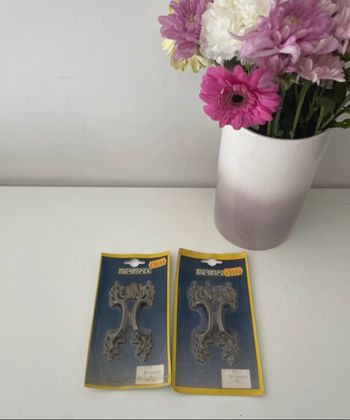 🌸Lot de 4 poignets meuble vintage couleur or patiné 🌸