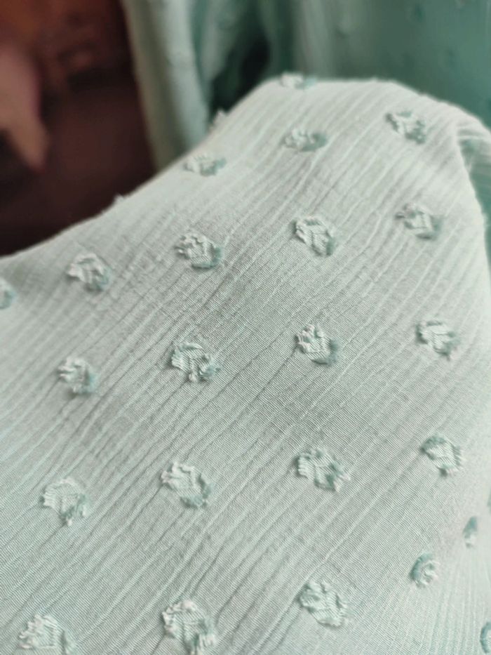 Chemisier type blouse cache cache vert pastel - photo numéro 4