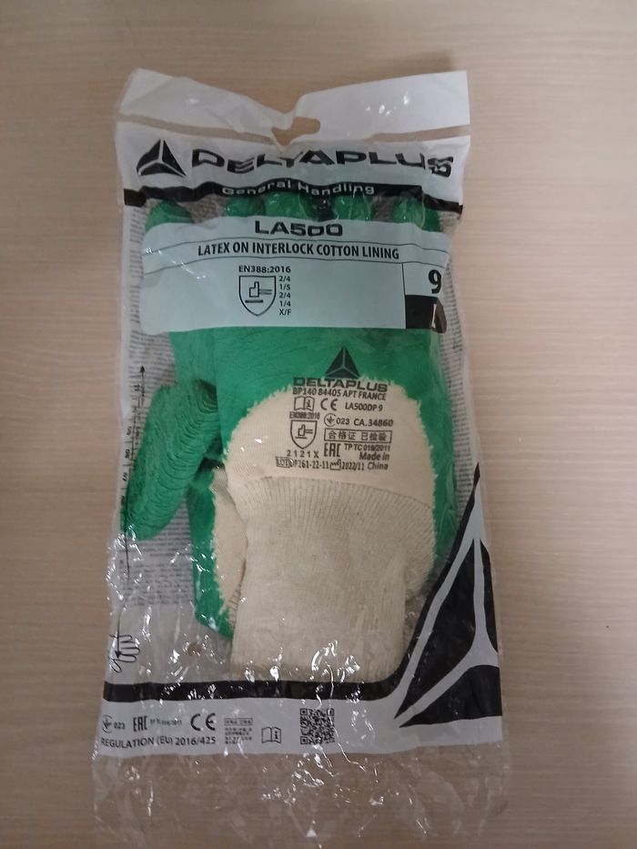 Paire de gant en latex neuve taille L marque deltaplus couleur vert - photo numéro 3