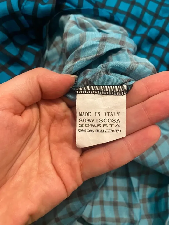 Chemise bleue en viscose et soie Senes taille 44 - photo numéro 6