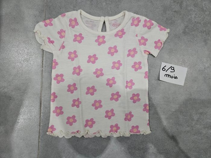 T-shirt blanc bébé fille 6/9 mois