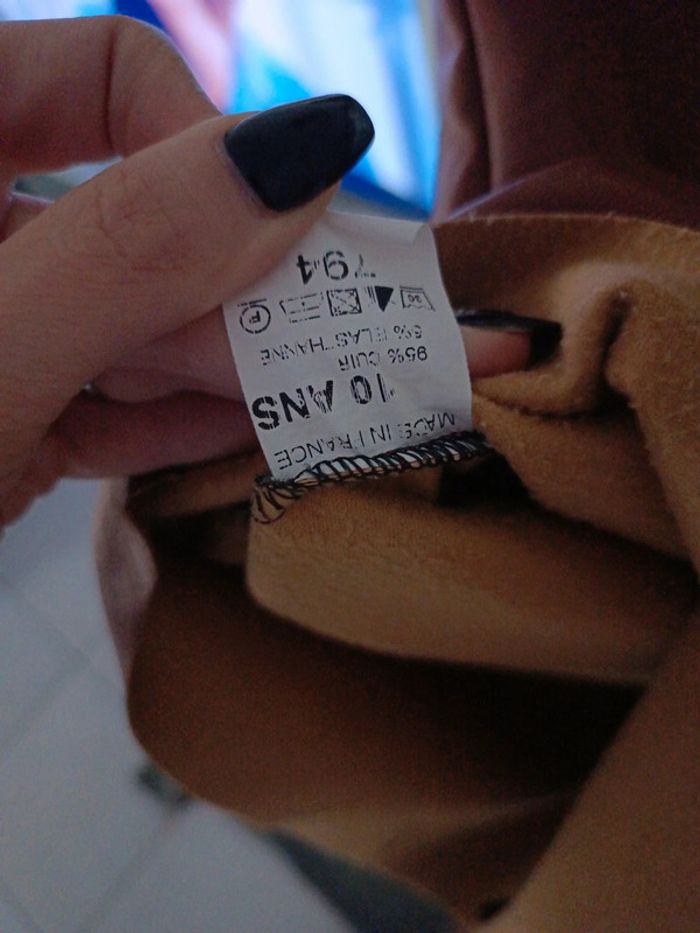 🍁 ROBE cuir Camel à volants - photo numéro 3