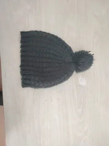 Bonnet noir grosse maille ado 10/16 ans