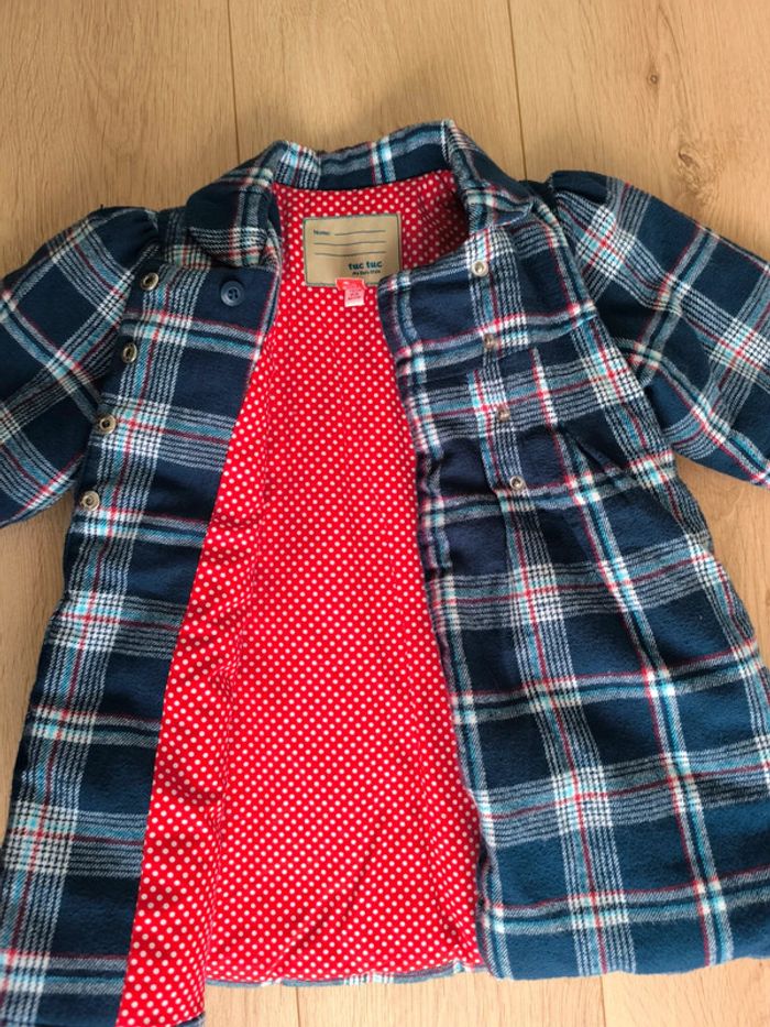 Manteau chaud hiver fille Motifs écossais Bleu marine et rouge Tuc Tuc - 2 ans 92 cm - photo numéro 4