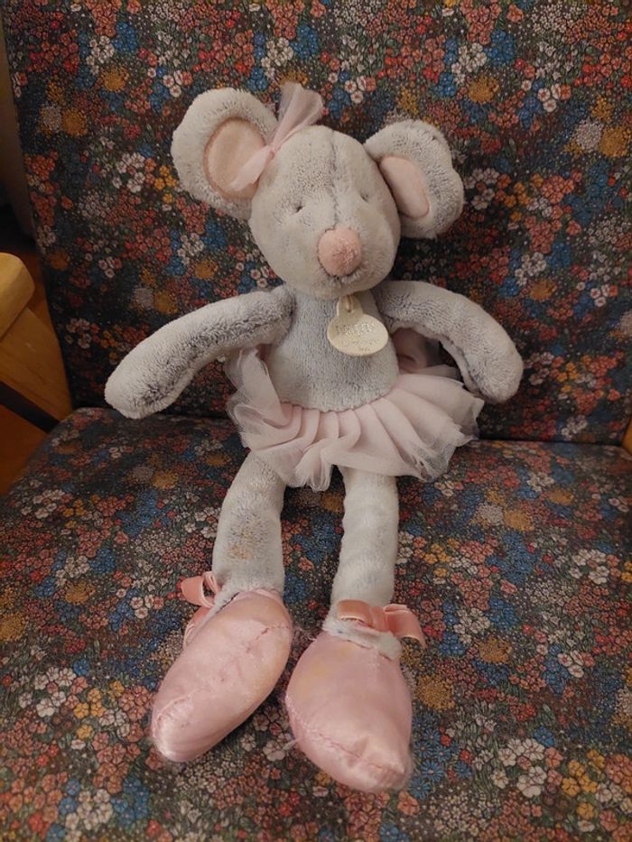 #01 - Doudou et compagnie - peluche souris ballerine avec tutu rose