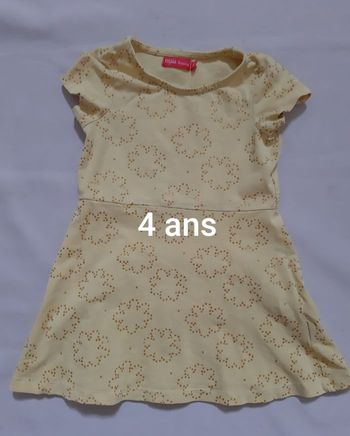 Robe d'été jaune - motifs pailletés - Tissaïa - 4 ans