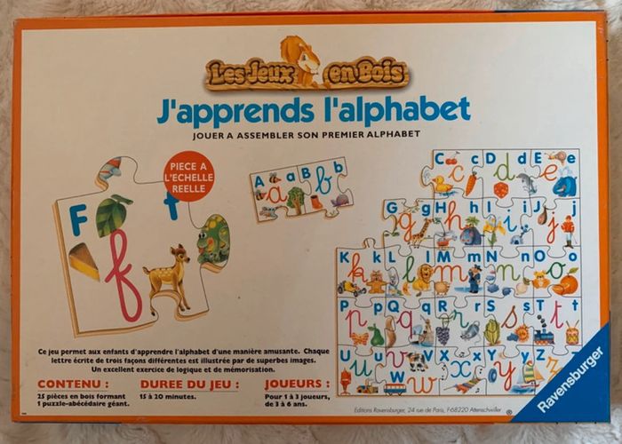J'apprends l'alphabet en bois 3 - 6 ans Ravensburger neuf - photo numéro 2