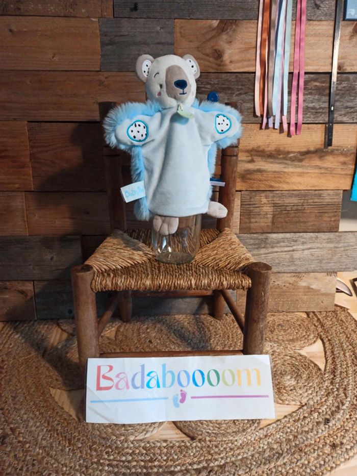 Doudou marionnette ours polaire Neskimos baby NAT tbe