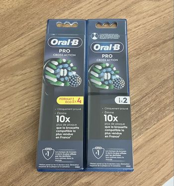 Lot 6 Brossettes cross action noires oral b 