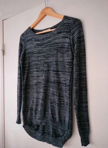 Pull noir&argent Camaïeu S