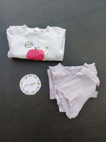 Lot de 2 pyjamas été bébé fille 24 mois