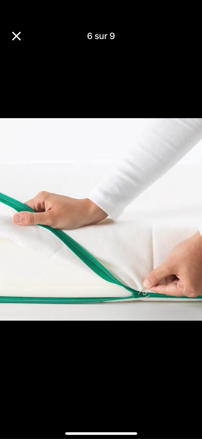 Lit IKEA extensible rose +sommier+matelas - photo numéro 6