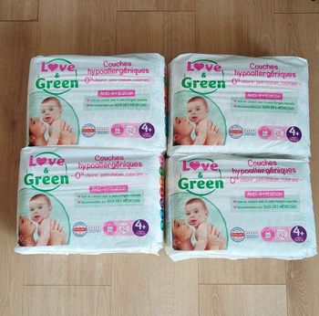 4 paquets de couches love and green taille 4+