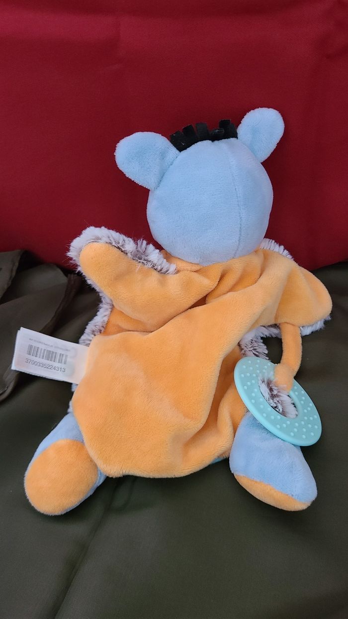 Doudou et compagnie marionnette ane cheval marron bleu orange Eureka - photo numéro 3