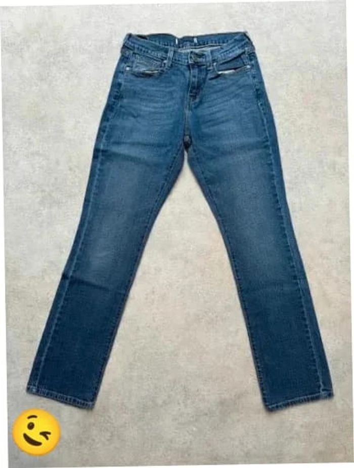 Jeans Levi's W28 FR38 coupe droite bleu Femme Women pan330b - photo numéro 2