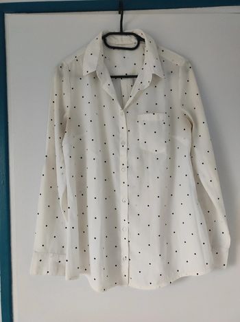 Chemise blanche à pois taille M