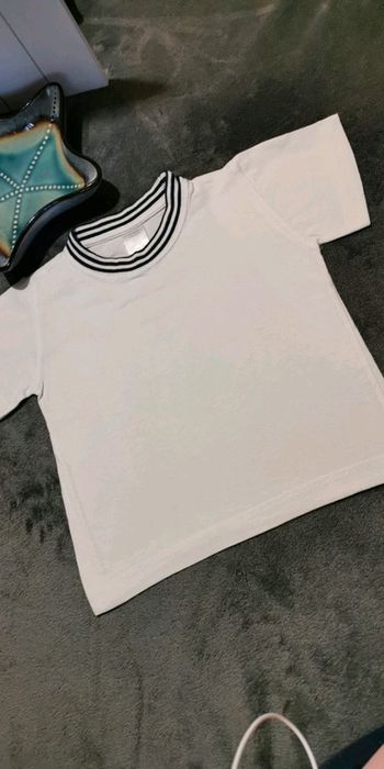 Tshirt blanc col marin