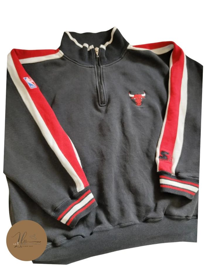 Sweat quart de zip Starter Chicago bulls avec logo bulls et NBA brodé - photo numéro 4
