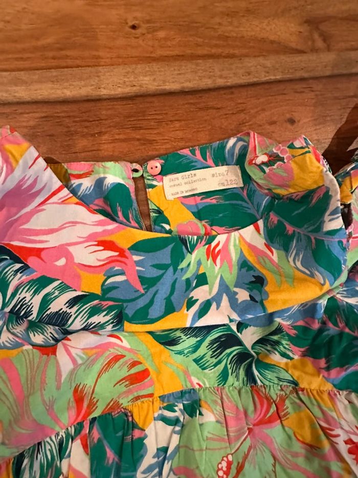Robe Zara taille 7 ans motif tropical - photo numéro 2