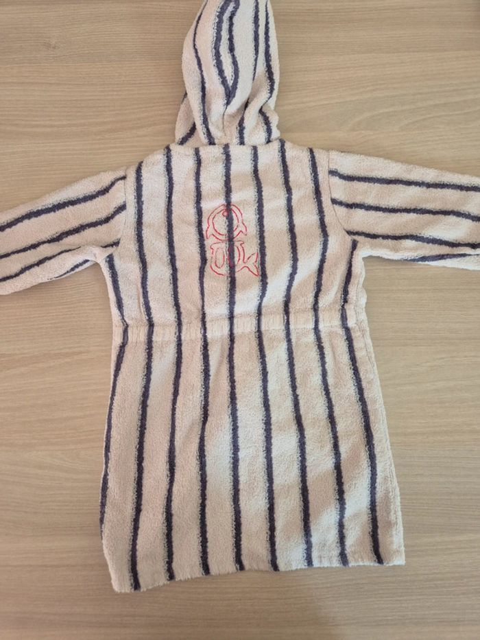 Peignoir rayé blanc et bleu 18 mois obaibi - photo numéro 2