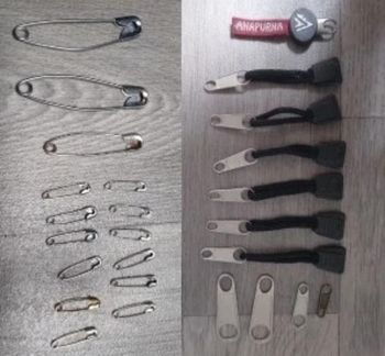 Lot épingle à nourrice, attache sac 