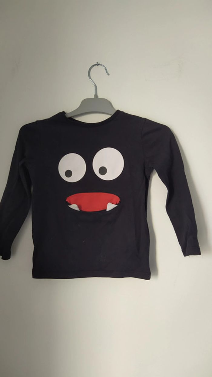 Tee-shirt manches longues monstre 4 ans