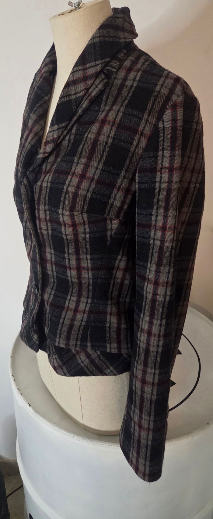 Lilith – Veste Blazer Laine 60% – Taille M – Carreaux Chic – Excellent État - photo numéro 3