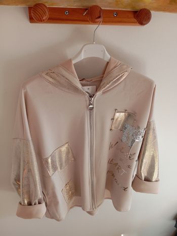 Veste zippée capuche coton viscose taille L XL 