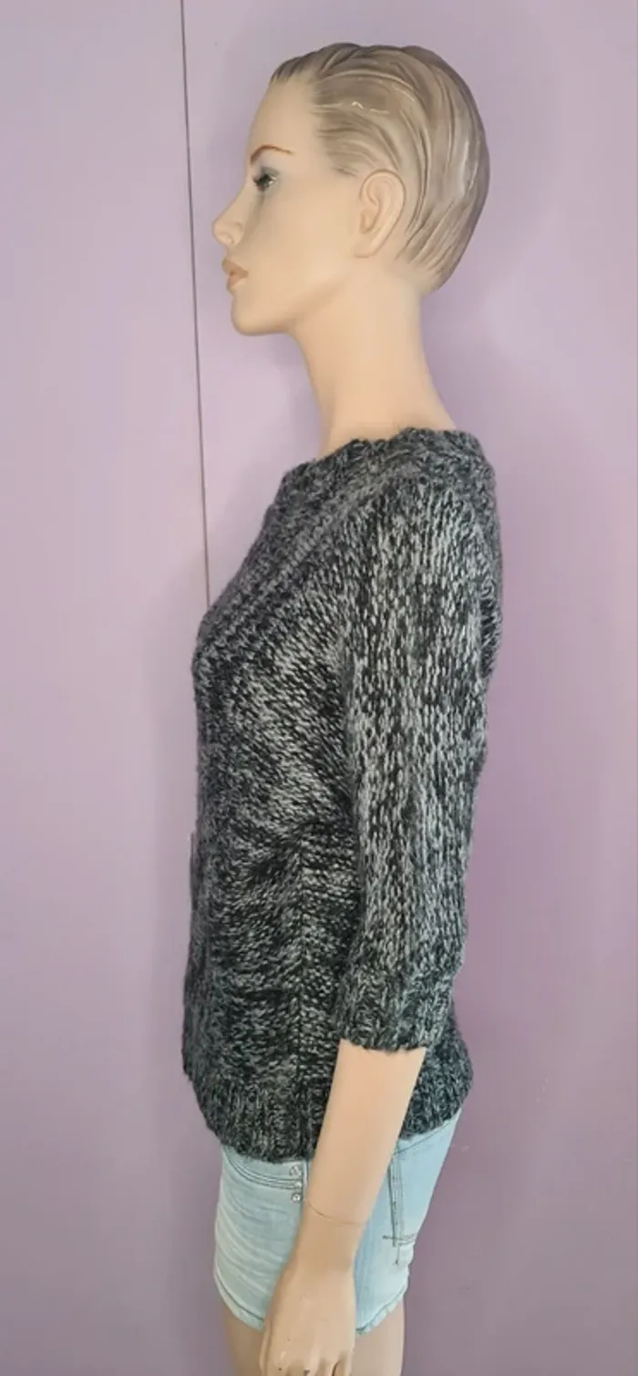 Pull en laine femme couleur gris - photo numéro 2