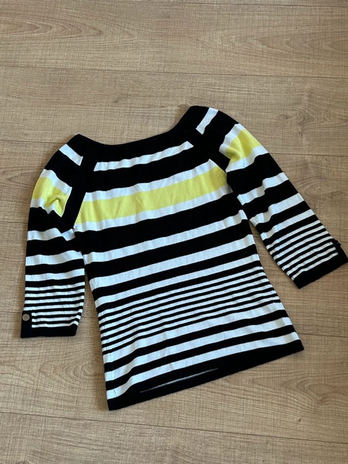 Pull rayé avec manches 3/4 Morgan taille S bon état - photo numéro 12
