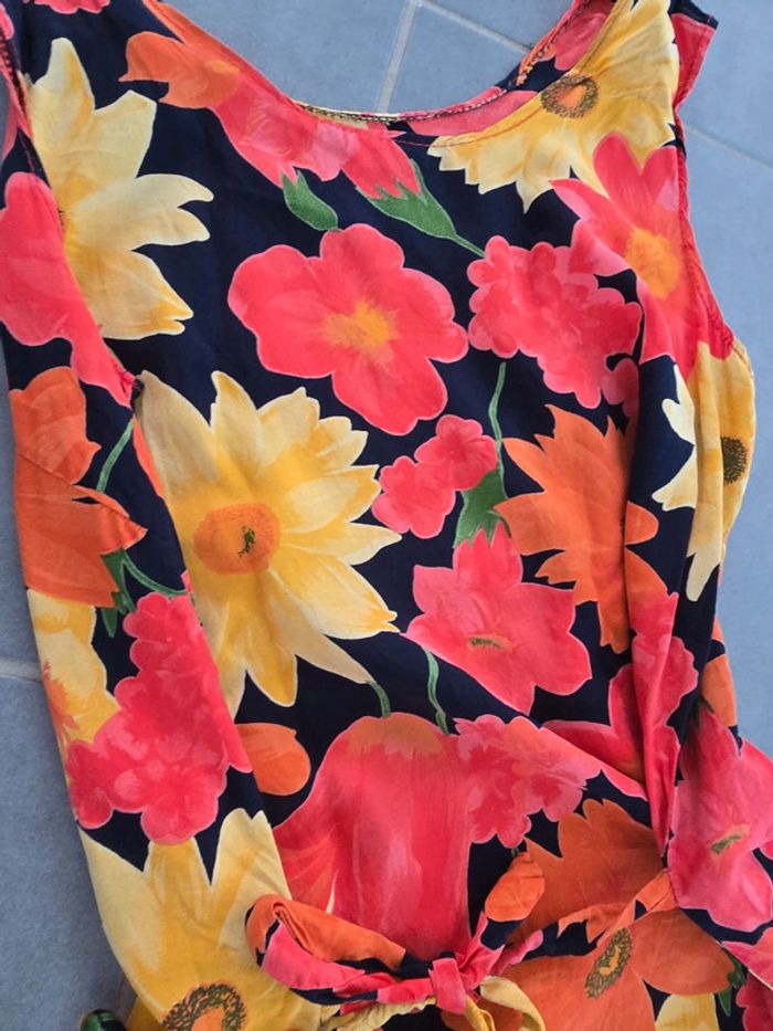 Robe orange fleurie - photo numéro 5