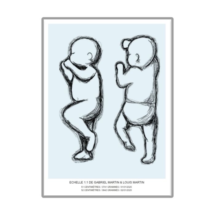 Cadre naissance jumeaux neuf