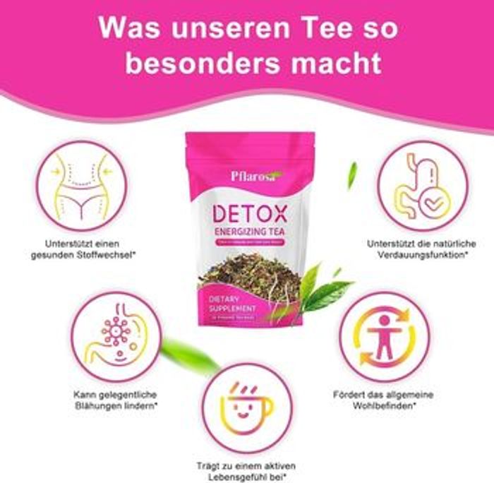 Thé Détox pour Maigrir – Cure 28 Jours | Tisane Détox Minceur avec Camellia, Pissenlit & Pétales de Rose – Nettoyage Naturel & Soutien Digestif - photo numéro 2