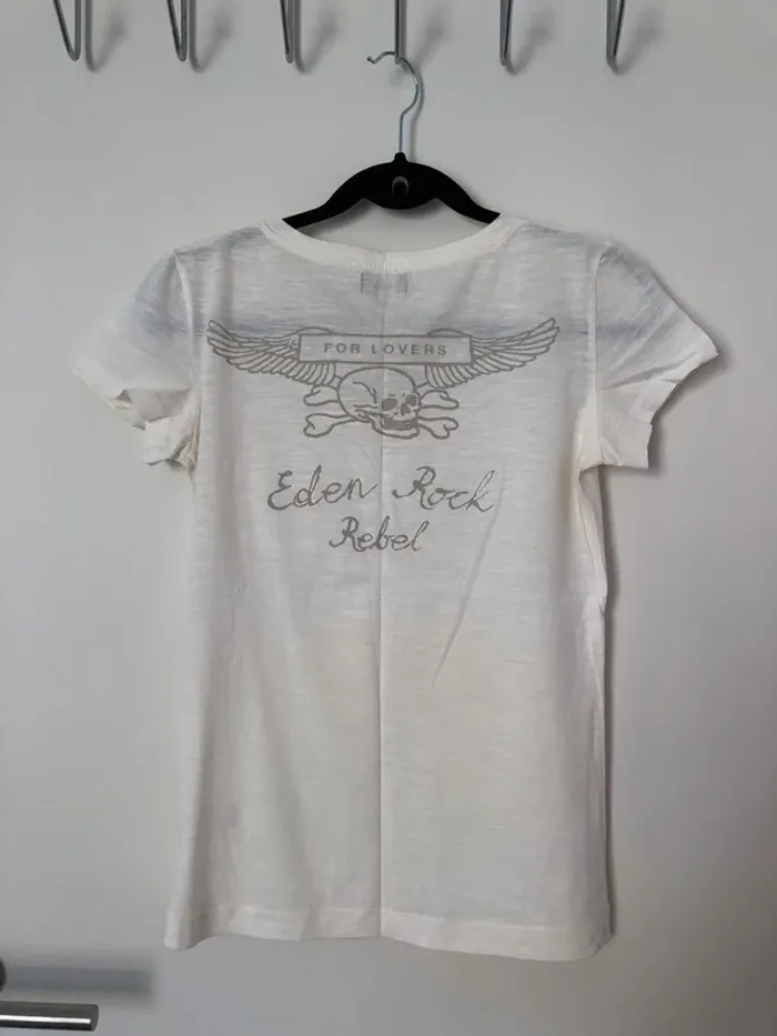 T-shirt crème tête de mort Eden Rock Rebel taille M - photo numéro 7