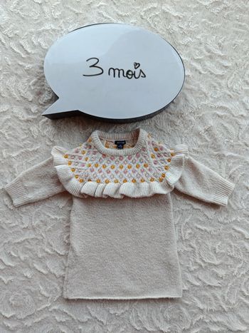 Robe pull manches longues Fille 3 mois Kiabi