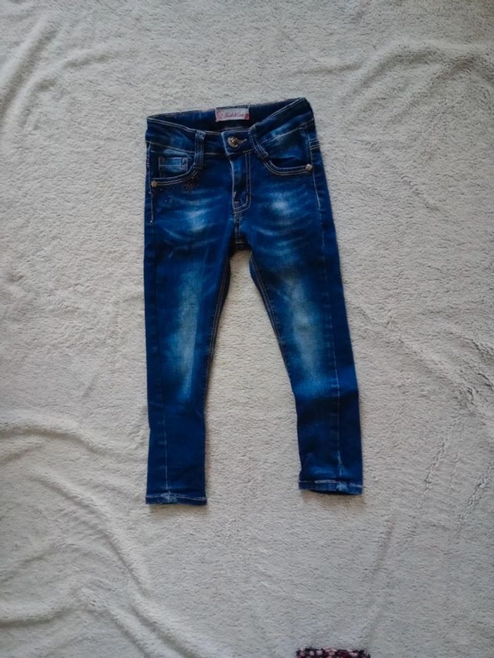 Jean fille 4 ans slim strass c48