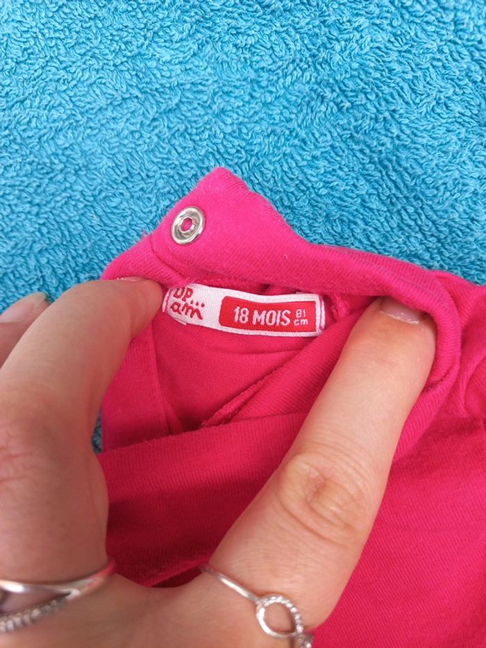 T shirt fushia petit col roulé - photo numéro 3