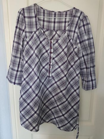 Tunique longue violette blanche Plus