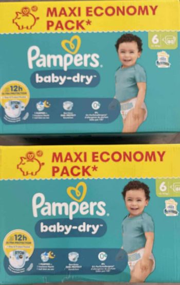 160 couches Pampers baby dry taille 6