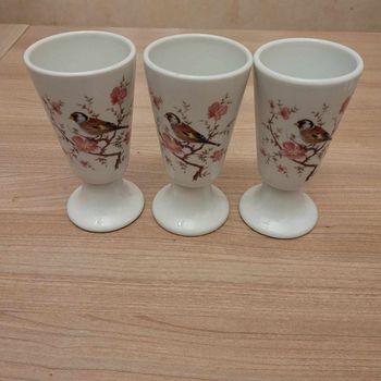 Lot de 3 mazagrans oiseaux