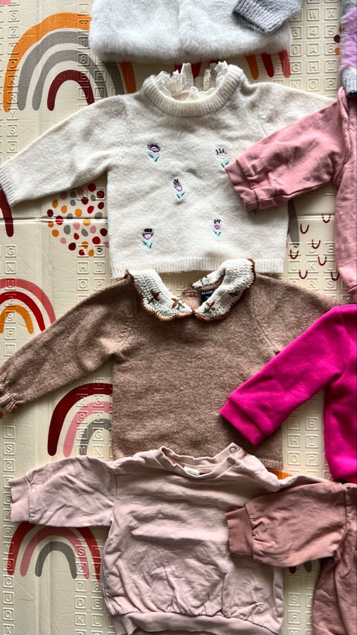 👶 Lot de 7 pulls + 1 gilet sans manches (doudou) - photo numéro 5