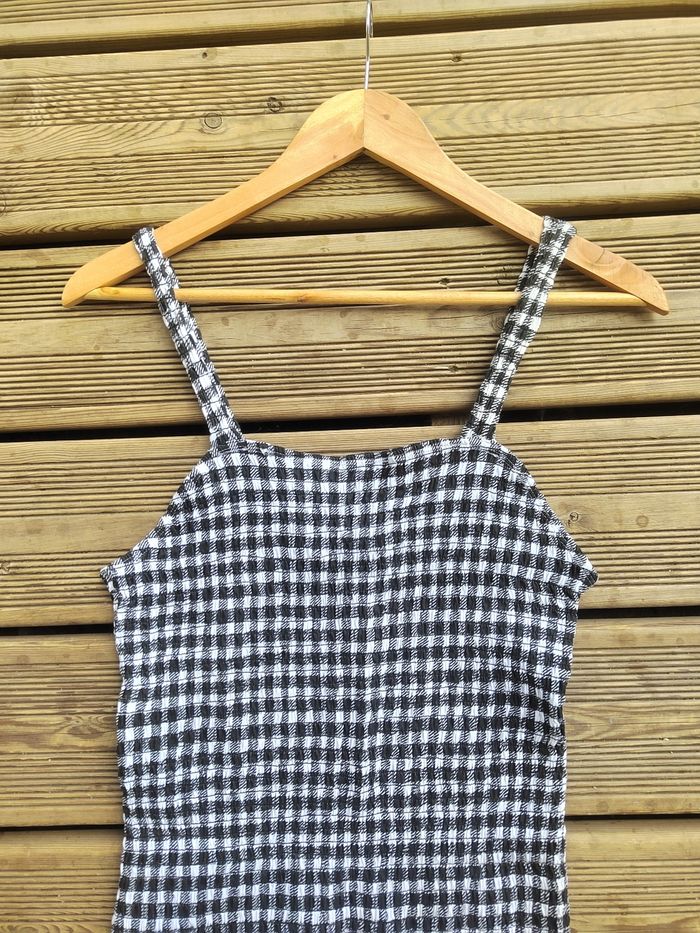 Robe à carreaux noir et blanc – Robe Vichy – Taille L – Jennyfer - photo numéro 4