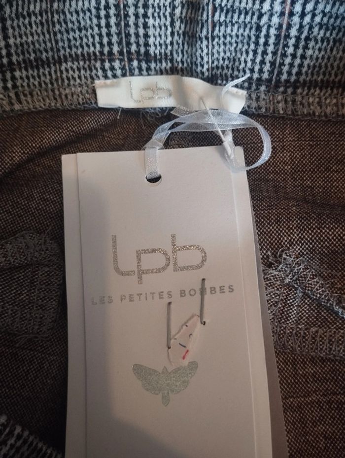 Neuf Pantalon taille élastique gris à carreaux taille M les petites bombes LPB - photo numéro 4